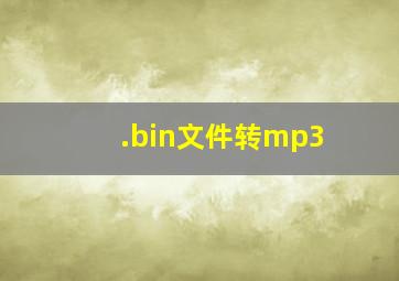 .bin文件转mp3