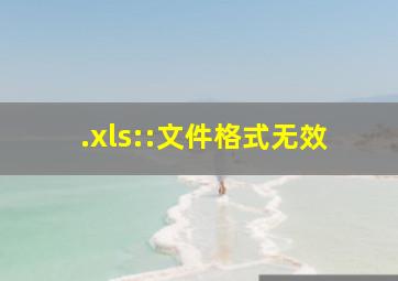 .xls::文件格式无效