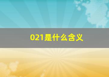 021是什么含义