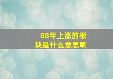 08年上涨的板块是什么意思啊