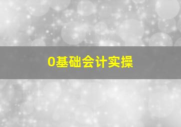 0基础会计实操