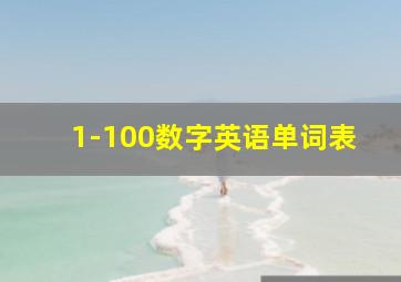 1-100数字英语单词表