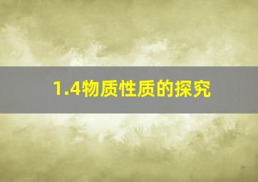 1.4物质性质的探究