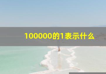 100000的1表示什么