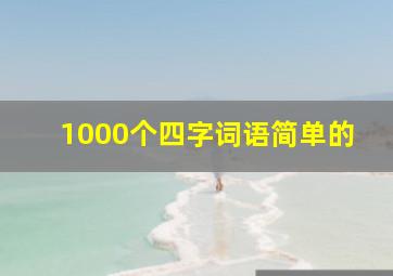 1000个四字词语简单的