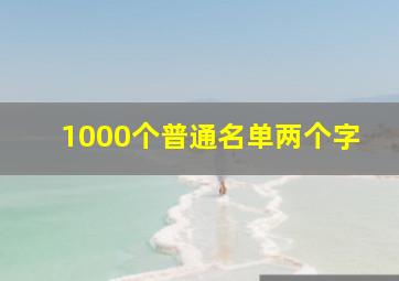 1000个普通名单两个字