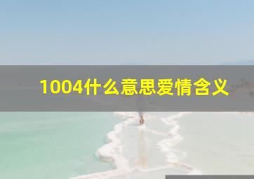 1004什么意思爱情含义