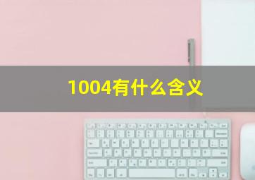 1004有什么含义