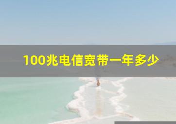 100兆电信宽带一年多少