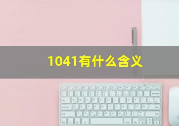 1041有什么含义