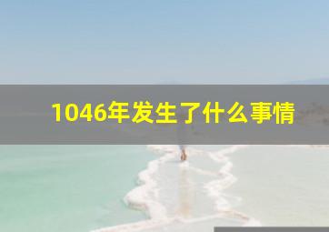 1046年发生了什么事情