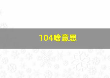 104啥意思