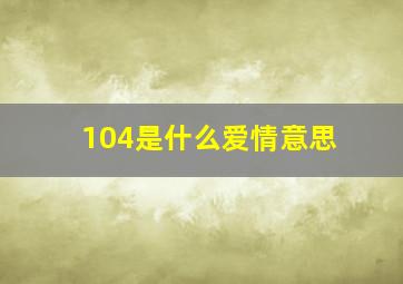 104是什么爱情意思