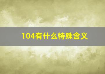 104有什么特殊含义