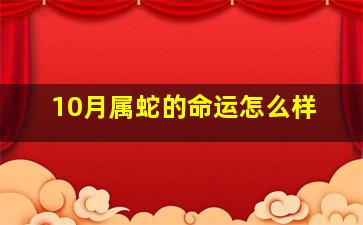 10月属蛇的命运怎么样