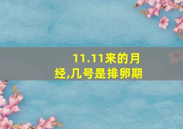 11.11来的月经,几号是排卵期