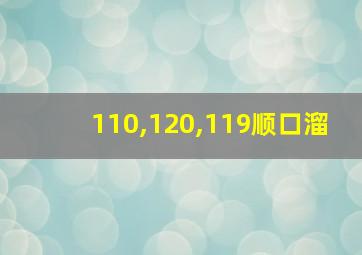 110,120,119顺口溜