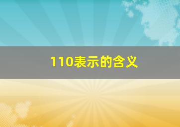 110表示的含义