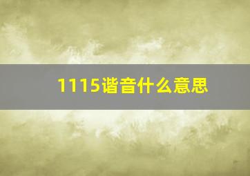 1115谐音什么意思