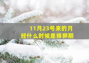 11月23号来的月经什么时候是排卵期