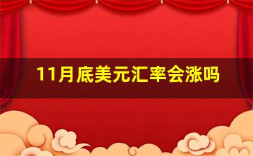 11月底美元汇率会涨吗