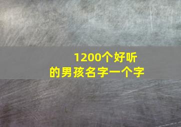 1200个好听的男孩名字一个字