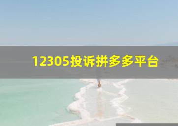 12305投诉拼多多平台