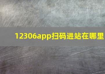 12306app扫码进站在哪里