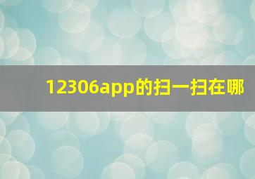 12306app的扫一扫在哪