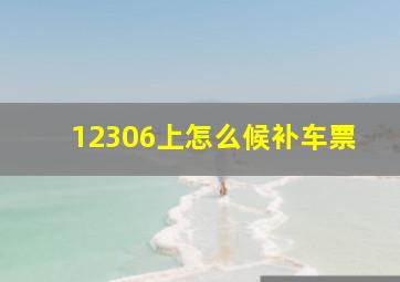 12306上怎么候补车票