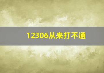 12306从来打不通