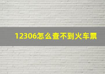 12306怎么查不到火车票