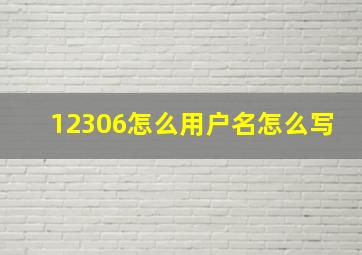 12306怎么用户名怎么写