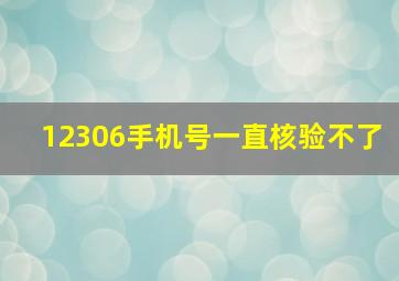 12306手机号一直核验不了