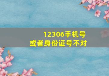 12306手机号或者身份证号不对