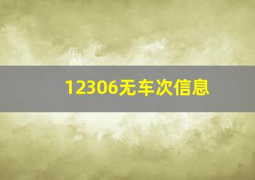 12306无车次信息