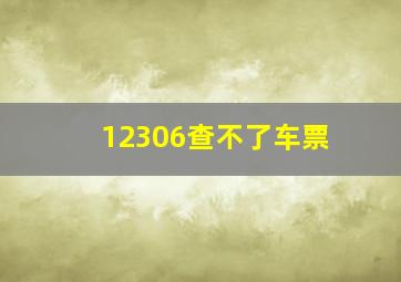 12306查不了车票