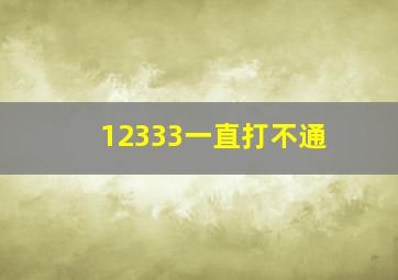 12333一直打不通