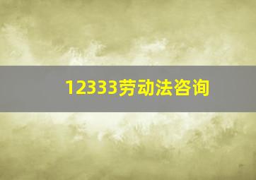 12333劳动法咨询