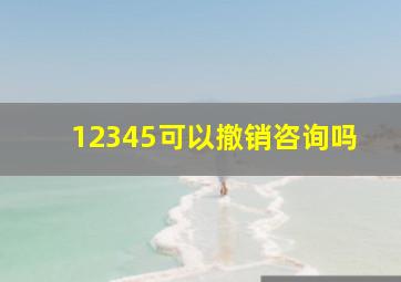 12345可以撤销咨询吗