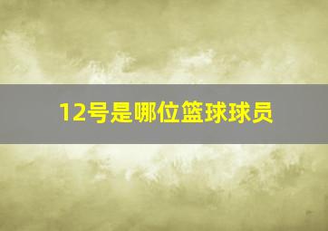 12号是哪位篮球球员