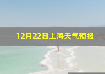 12月22日上海天气预报