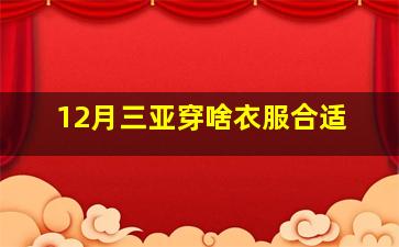 12月三亚穿啥衣服合适