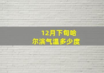 12月下旬哈尔滨气温多少度