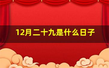 12月二十九是什么日子