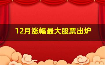 12月涨幅最大股票出炉