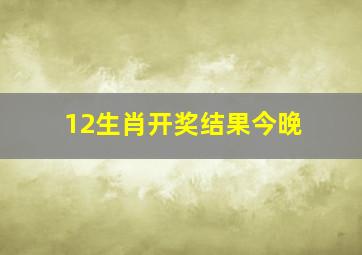 12生肖开奖结果今晚