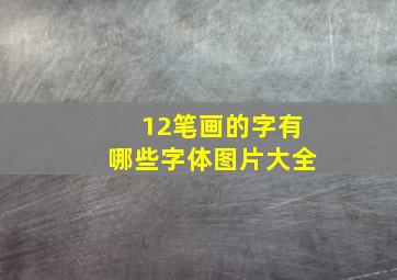 12笔画的字有哪些字体图片大全