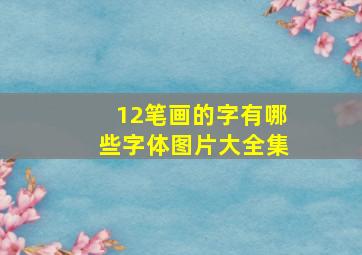 12笔画的字有哪些字体图片大全集