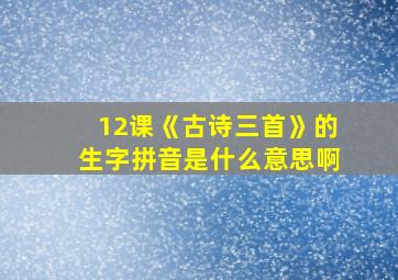 12课《古诗三首》的生字拼音是什么意思啊